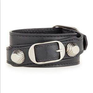 Balenciaga black leather wrap bracelet